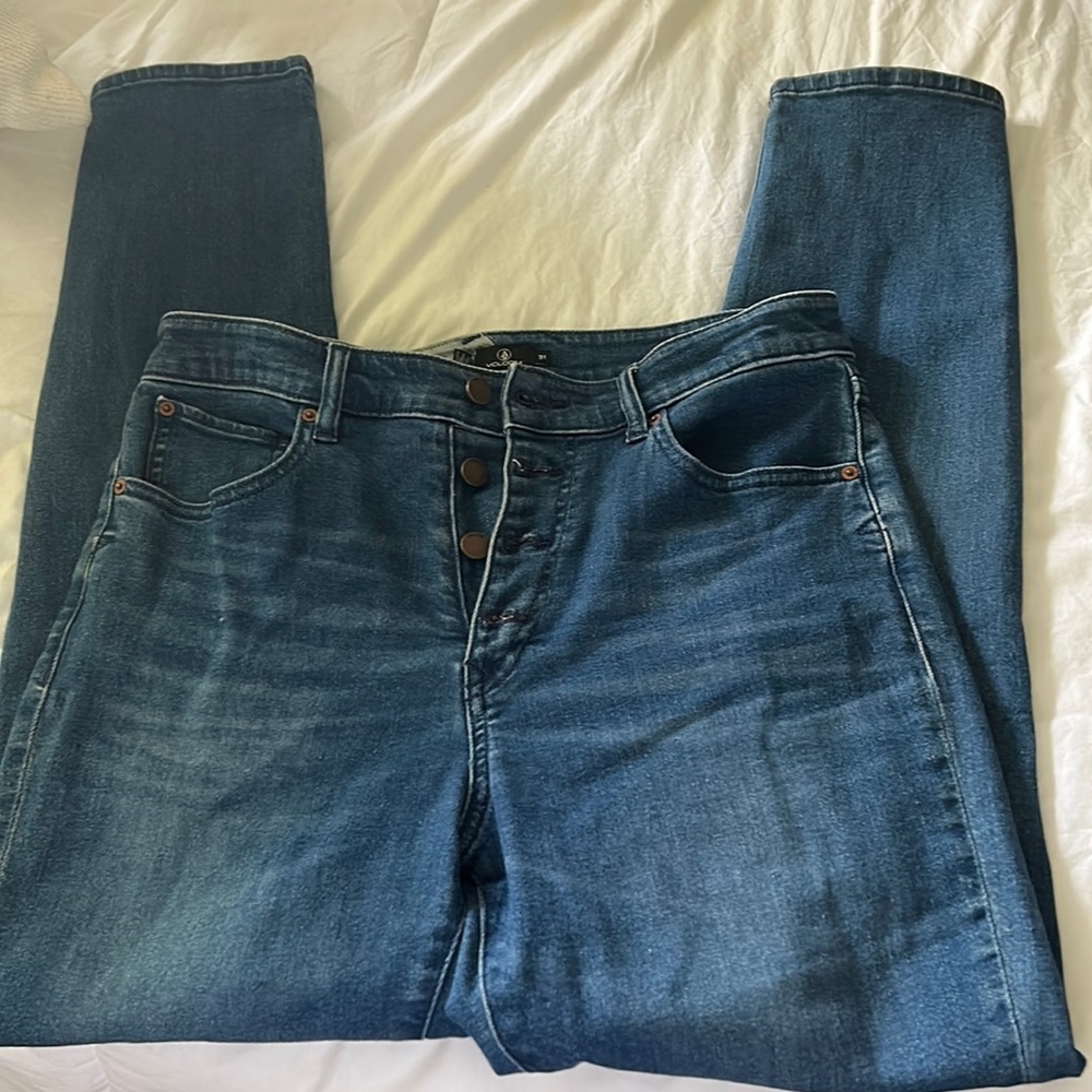 Volcom Dark Wash  super stoned skinny Jeans high rise